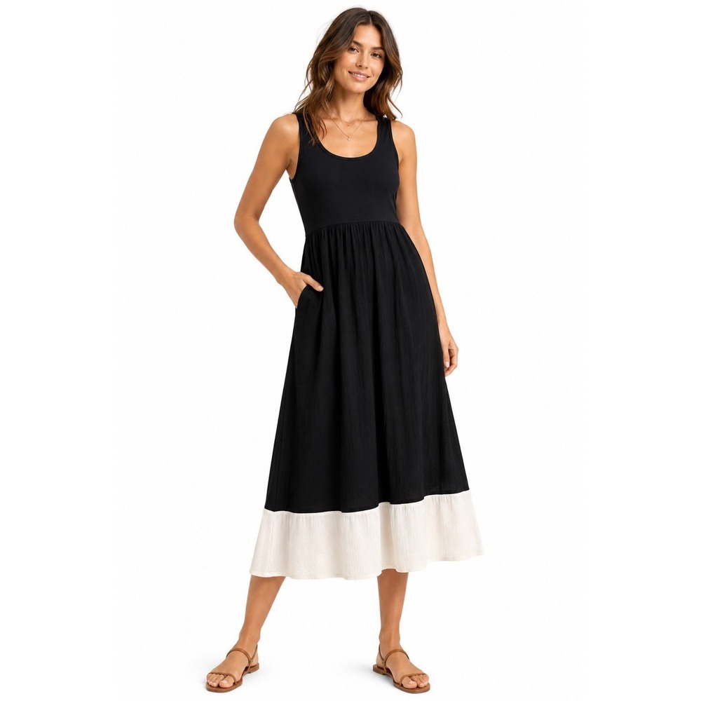 Twiggy London Maxi Dress L Black Gauzy Cotton Whimsigoth Boho Lagenlook Cottage